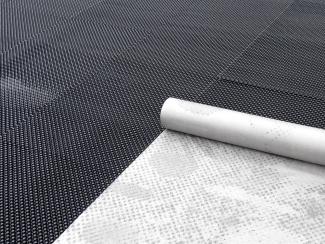 The core element of the "Sedum Carpet" system build-up are the drainage and water storage elements Floradrain® FD 25-E, that are subsequently covered with the Filter Sheet SF. Floradrain® FD 25-E